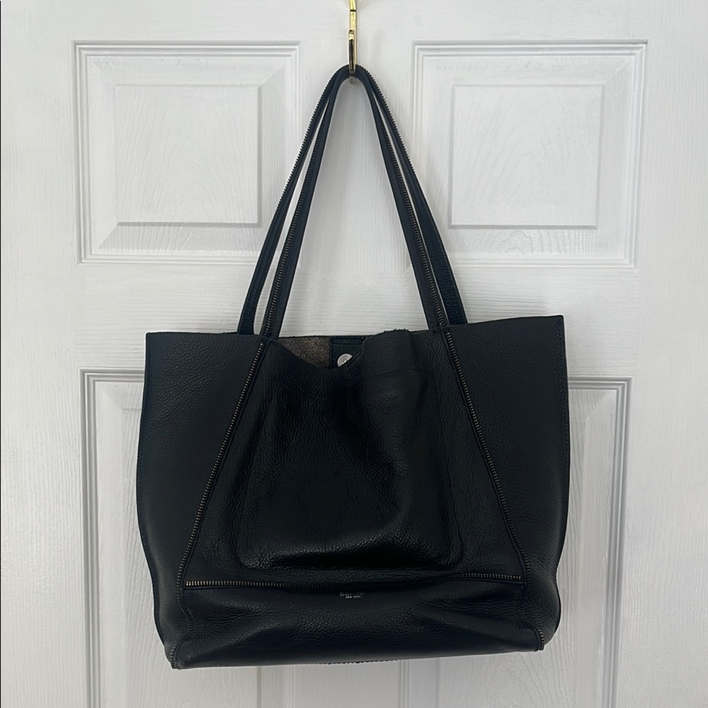 Black Leather Tote Bag